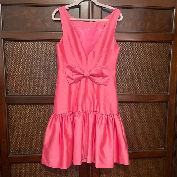 Milly Of New York Pink Dress Sleeveless Bow Balletcore Party Cocktail Size 8 - Picture 13 of 14